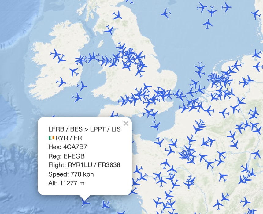 Global flight map